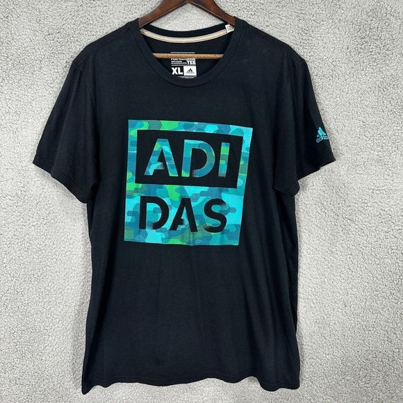 Adidas Other - Adidas Shirt mens XL black Spell Out trefoil the go to performance tee casual